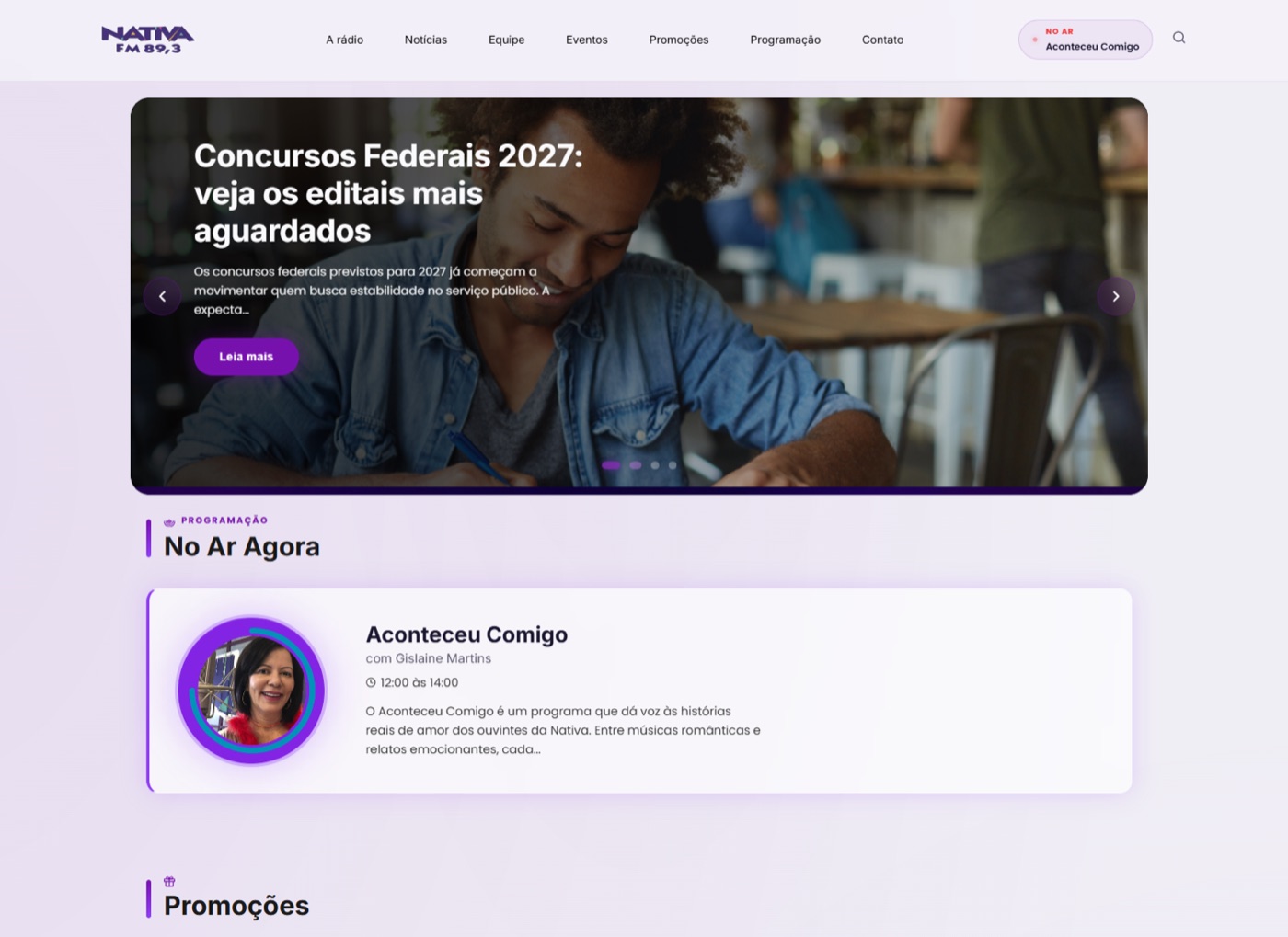 Site da Nativa FM Campinas no ar