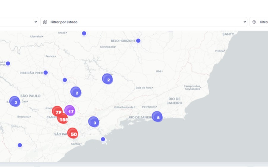 Mapa de ouvintes em tempo real com geolocalização